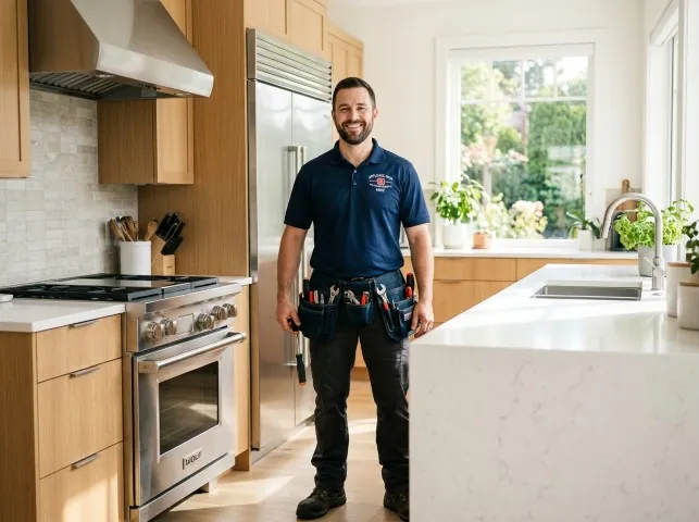 Appliance Repair Hero technician in a Arcola, IL kitchen after an appliance repair